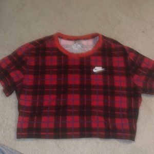 Red, Black and Blue Plaid Nike Shirt